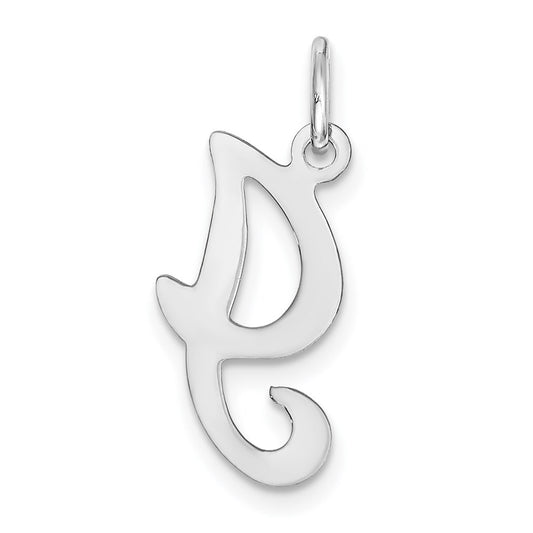 Million Charms 14K White Gold Themed Alphabet Letter Initial I Charm