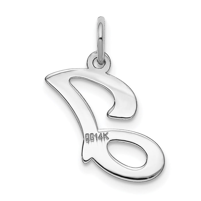 Million Charms 14K White Gold Themed Alphabet Letter Initial J Charm