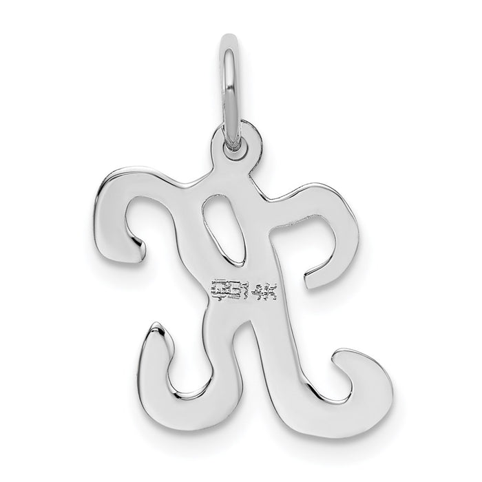 Million Charms 14K White Gold Themed Alphabet Letter Initial K Charm