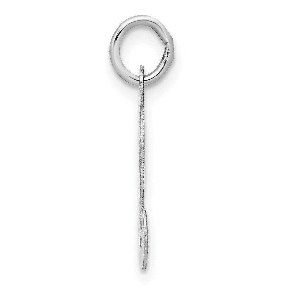 Million Charms 14K White Gold Themed Alphabet Letter Initial L Charm