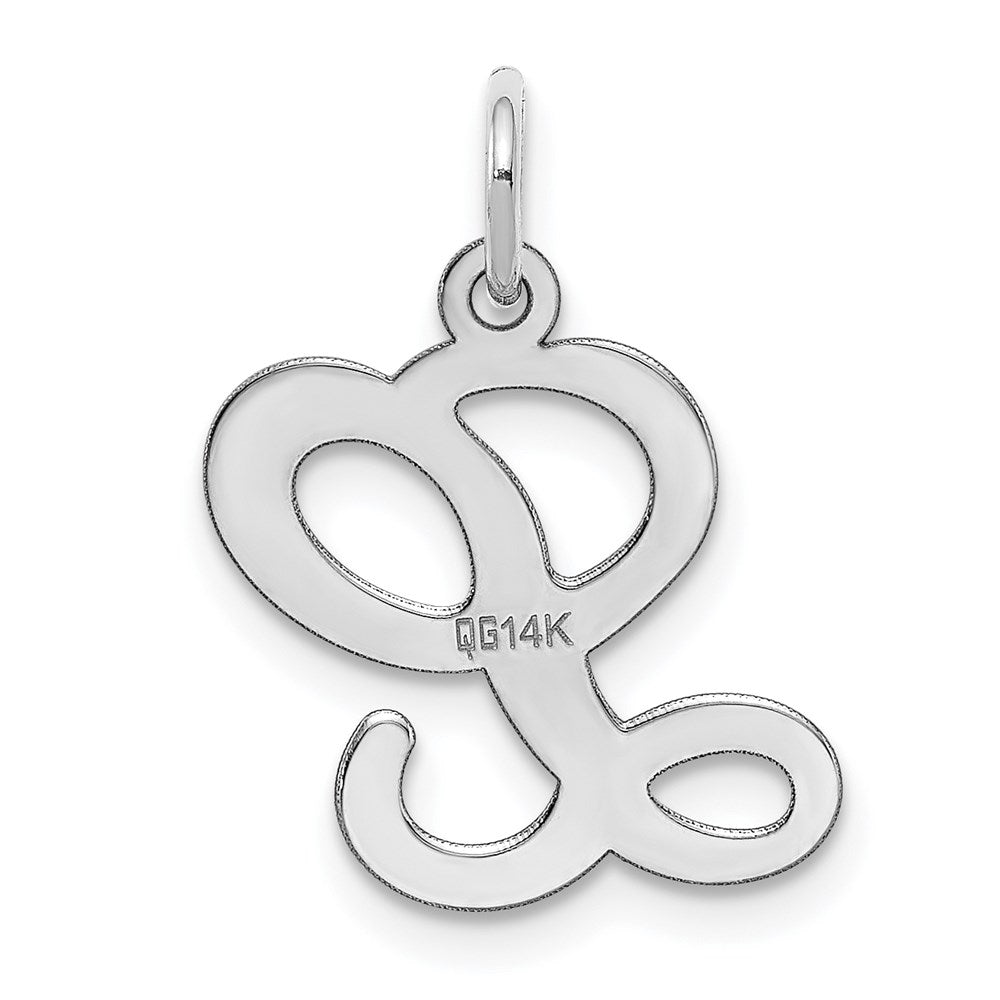 Million Charms 14K White Gold Themed Alphabet Letter Initial L Charm