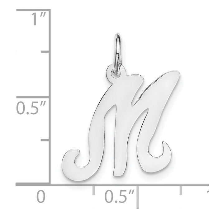 Million Charms 14K White Gold Themed Alphabet Letter Initial M Charm