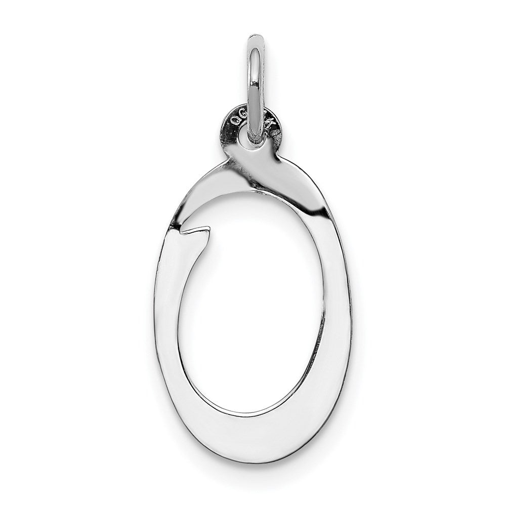 Million Charms 14K White Gold Themed Alphabet Letter Initial O Charm
