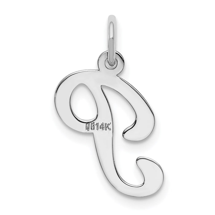 Million Charms 14K White Gold Themed Alphabet Letter Initial P Charm