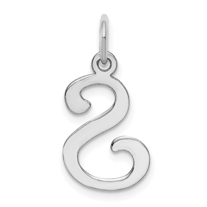 Million Charms 14K White Gold Themed Alphabet Letter Initial S Charm