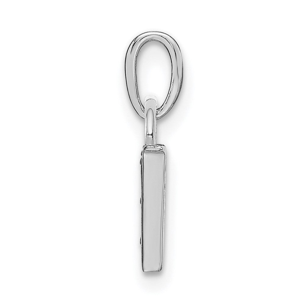 Million Charms 14K White Gold Themed Polished .01Ct Diamond Alphabet Letter Initial W Charm