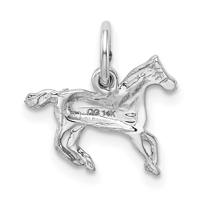 Million Charms 14K White Gold Themed Horse Charm