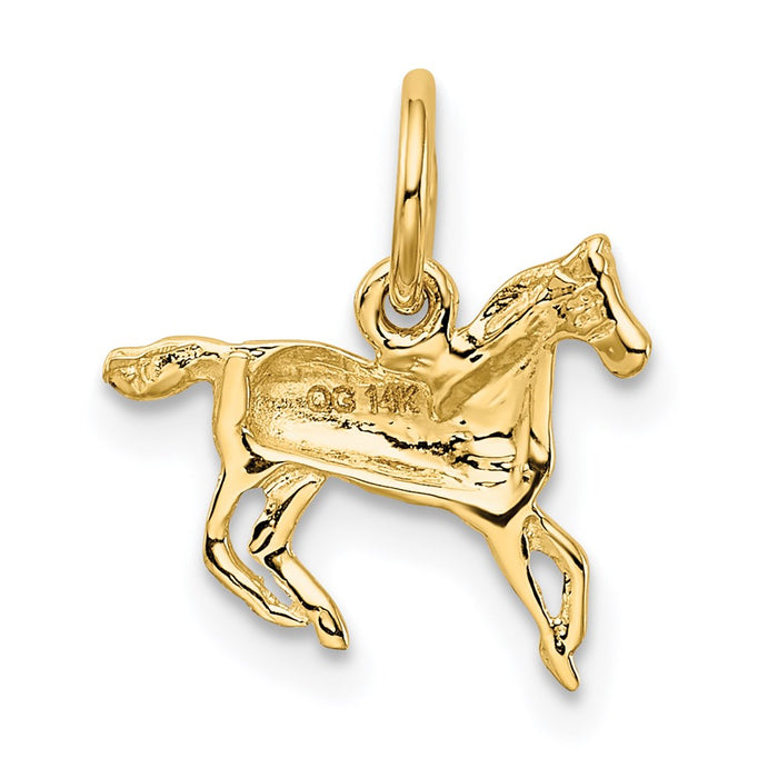 Million Charms 14K Yellow Gold Themed Polished Horse Charm