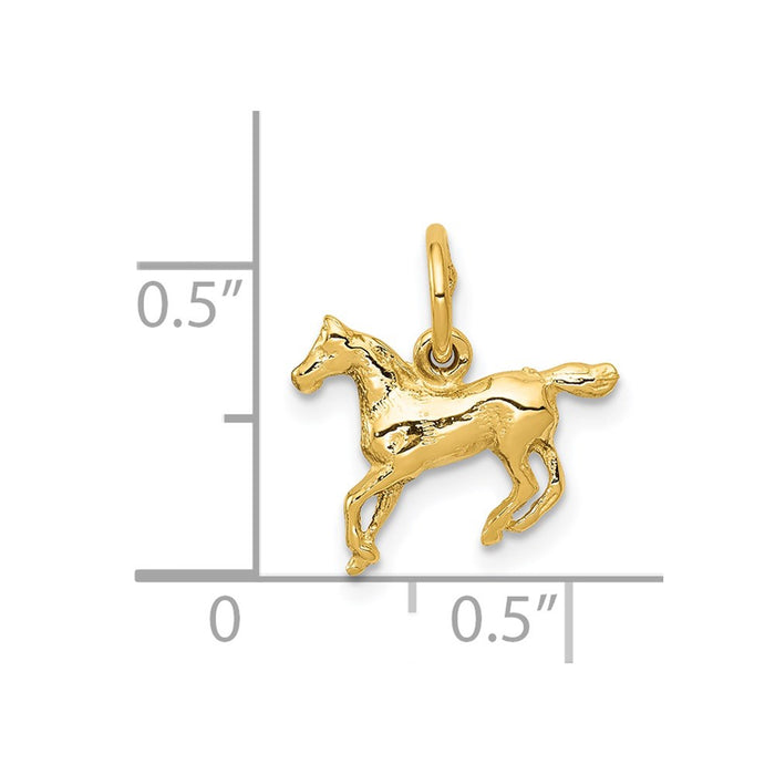 Million Charms 14K Yellow Gold Themed Polished Horse Charm