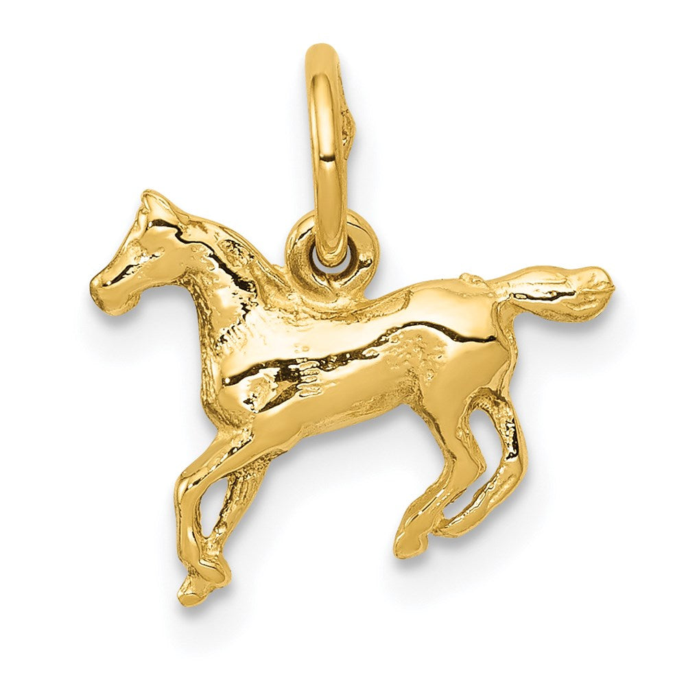 Million Charms 14K Yellow Gold Themed Polished Horse Charm