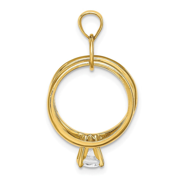 Million Charms 14K Yellow Gold Themed Large Wedding Rings With (Cubic Zirconia) CZ Charm