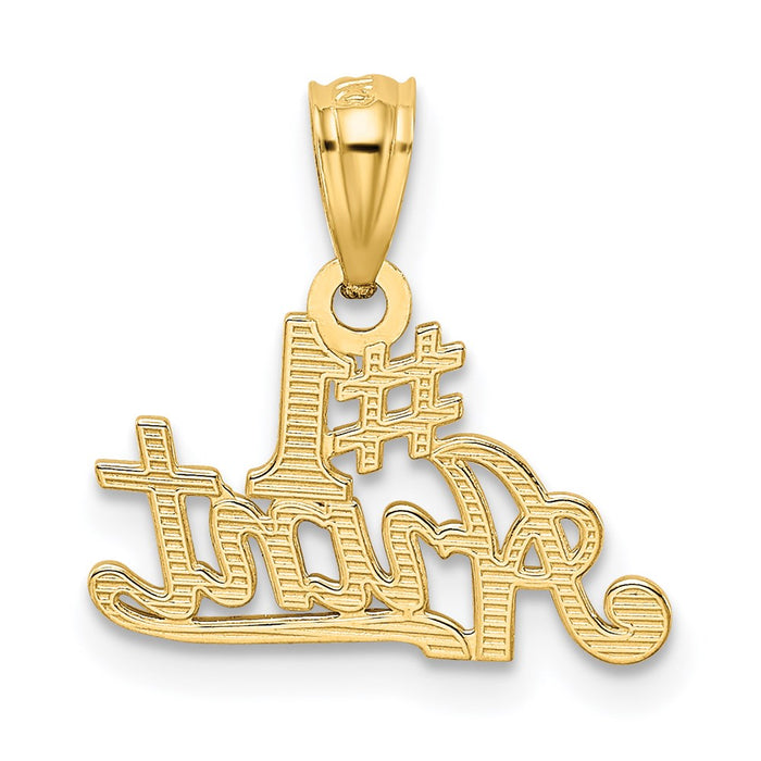 Million Charms 14K Yellow Gold Themed #1 Aunt Pendant