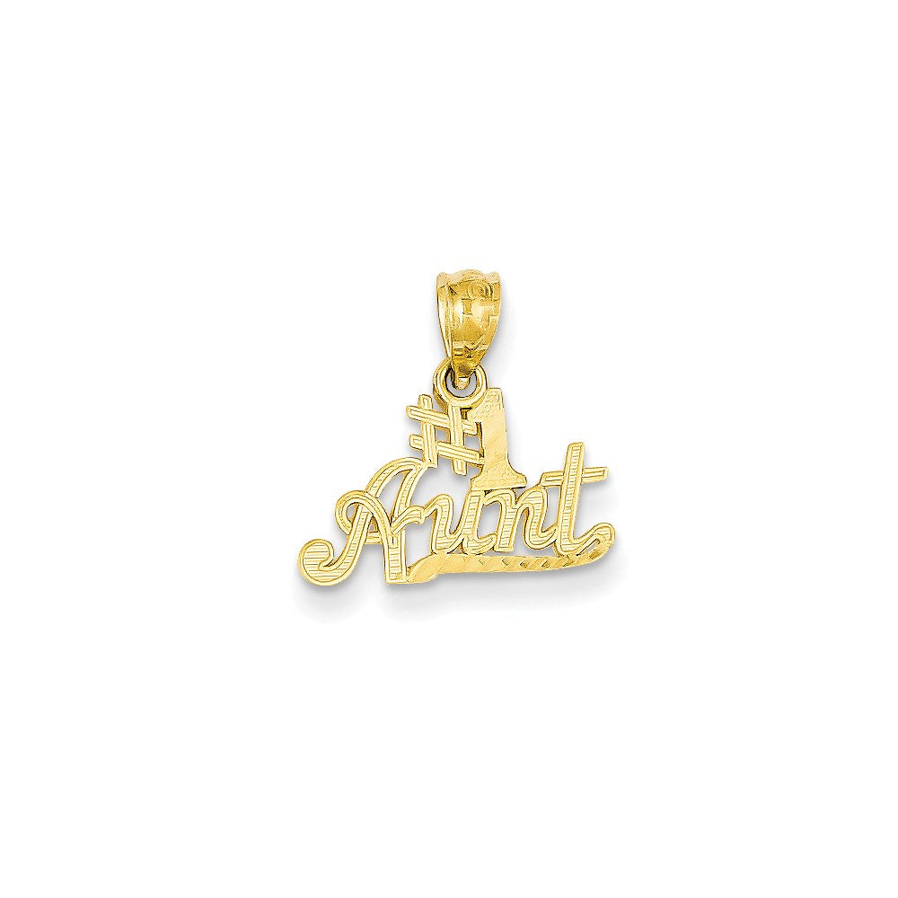 Million Charms 14K Yellow Gold Themed #1 Aunt Pendant