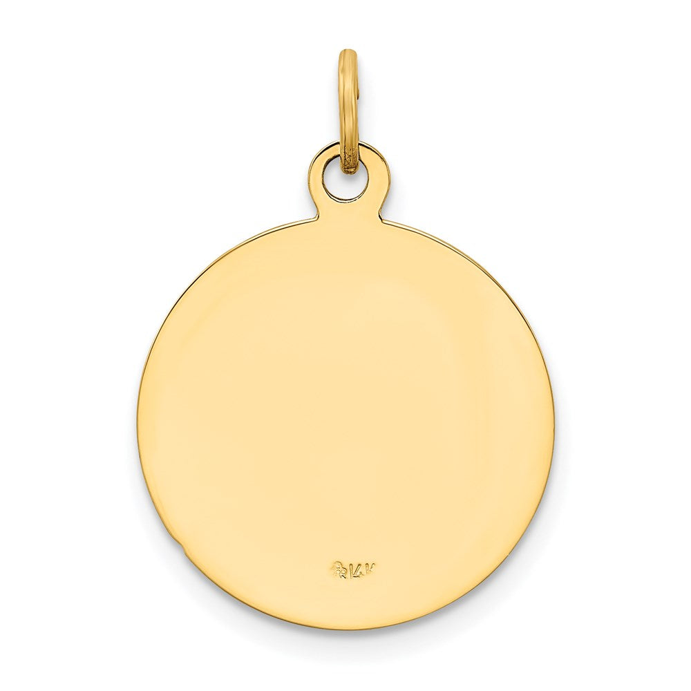 Million Charms 14K Yellow Gold Themed U.S. Navy Insignia Disc Pendant
