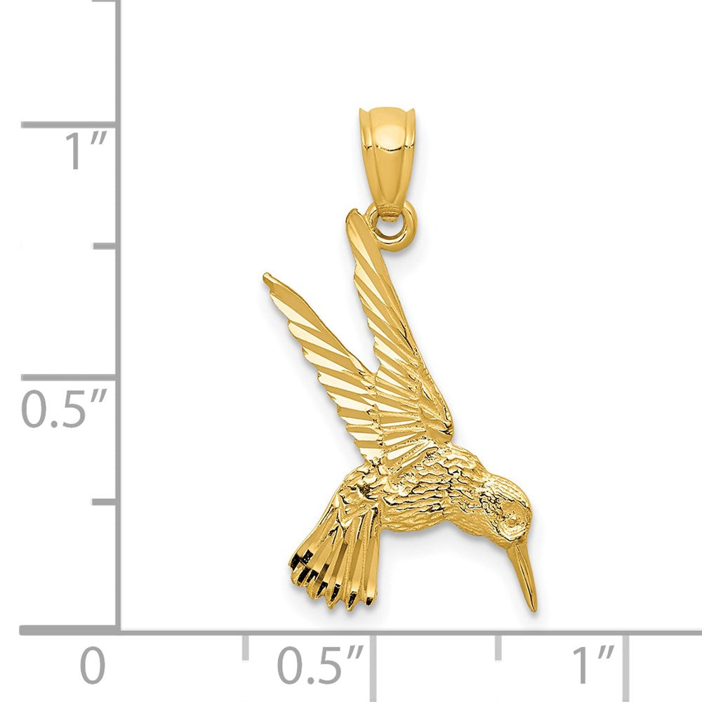 Million Charms 14K Yellow Gold Themed Hummingbird Pendant