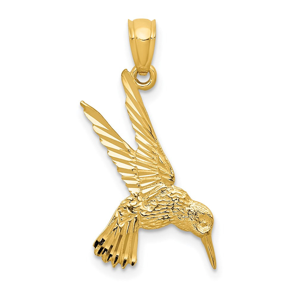 Million Charms 14K Yellow Gold Themed Hummingbird Pendant
