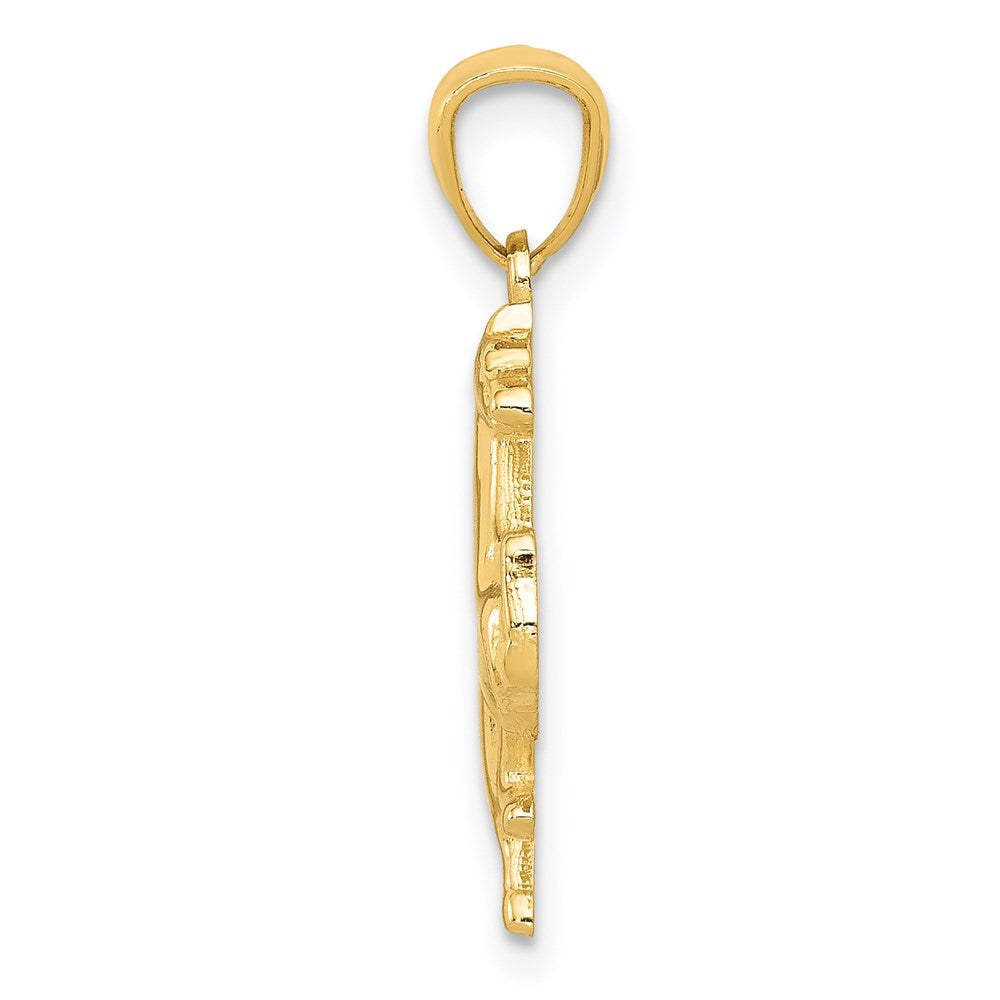 Million Charms 14K Yellow Gold Themed Trotting Horse Pendant