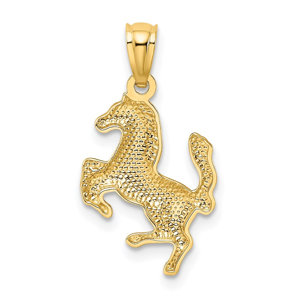 Million Charms 14K Yellow Gold Themed Trotting Horse Pendant