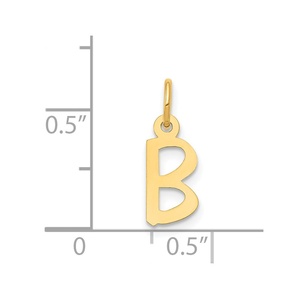 Million Charms 14K Yellow Gold Themed Small Slanted Block Alphabet Letter Initial B Charm