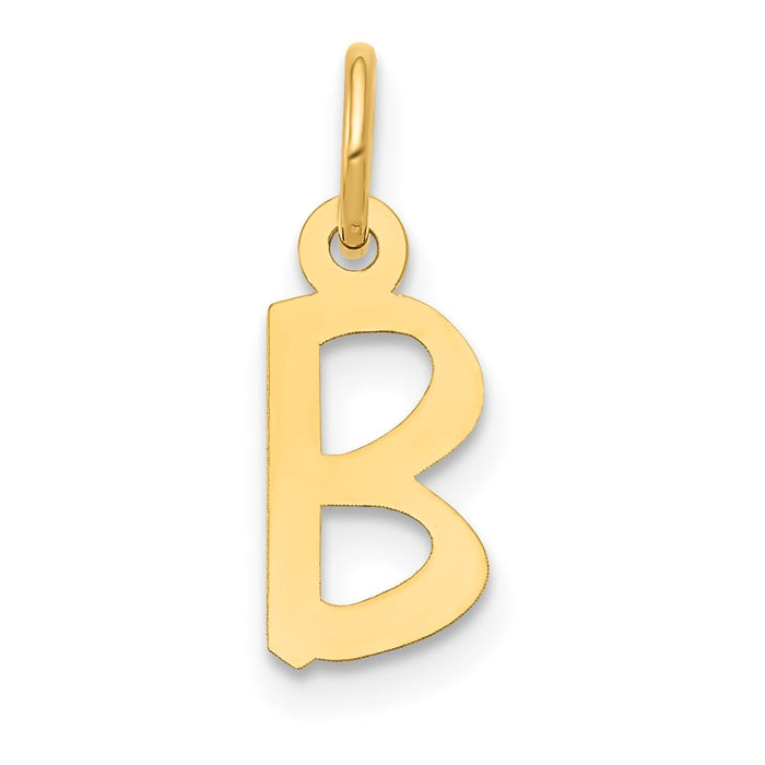 Million Charms 14K Yellow Gold Themed Small Slanted Block Alphabet Letter Initial B Charm