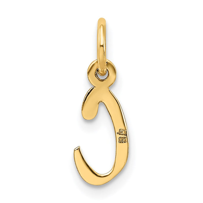 Million Charms 14K Yellow Gold Themed Small Slanted Block Alphabet Letter Initial C Charm