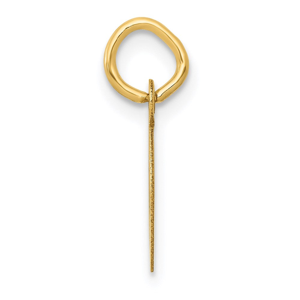 Million Charms 14K Yellow Gold Themed Small Slanted Block Alphabet Letter Initial D Charm