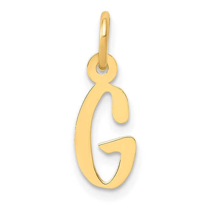 Million Charms 14K Yellow Gold Themed Small Slanted Block Alphabet Letter Initial G Charm
