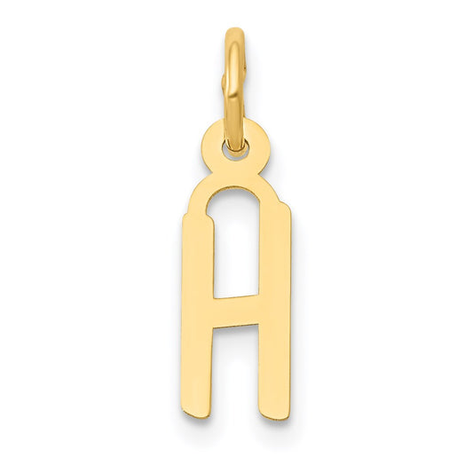 Million Charms 14K Yellow Gold Themed Small Slanted Block Alphabet Letter Initial H Charm