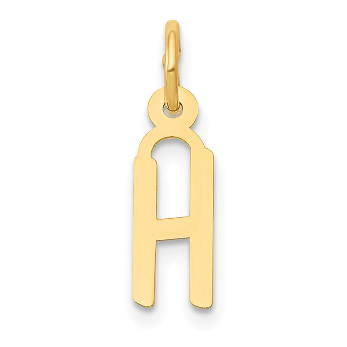 Million Charms 14K Yellow Gold Themed Small Slanted Block Alphabet Letter Initial H Charm
