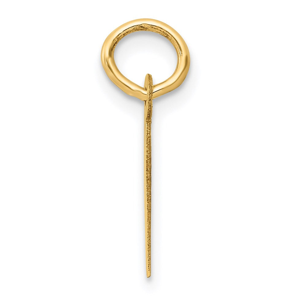 Million Charms 14K Yellow Gold Themed Small Slanted Block Alphabet Letter Initial I Charm