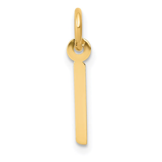 Million Charms 14K Yellow Gold Themed Small Slanted Block Alphabet Letter Initial I Charm