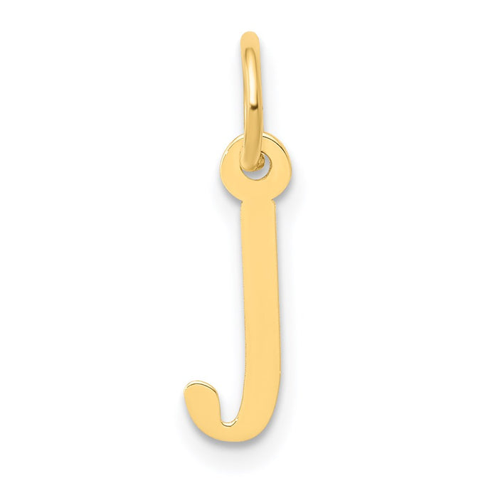 Million Charms 14K Yellow Gold Themed Small Slanted Block Alphabet Letter Initial J Charm