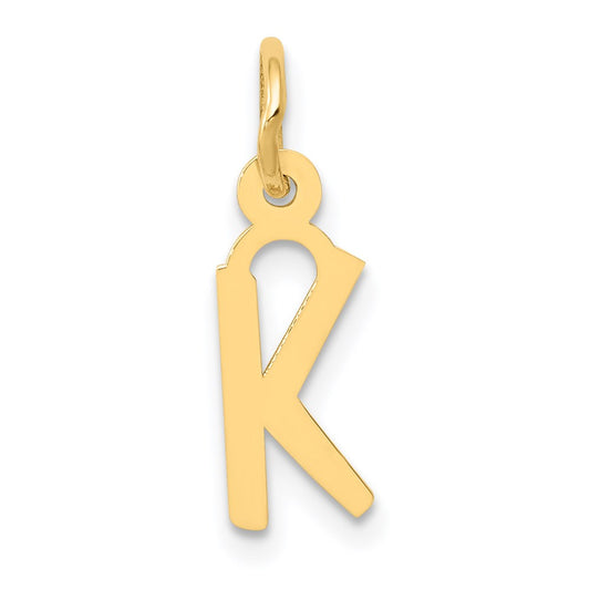 Million Charms 14K Yellow Gold Themed Small Slanted Block Alphabet Letter Initial K Charm