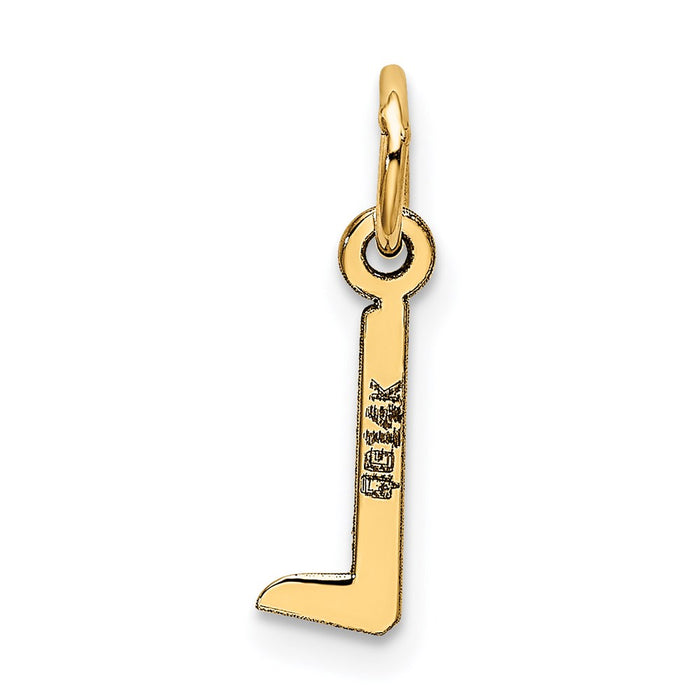 Million Charms 14K Yellow Gold Themed Small Slanted Block Alphabet Letter Initial L Charm