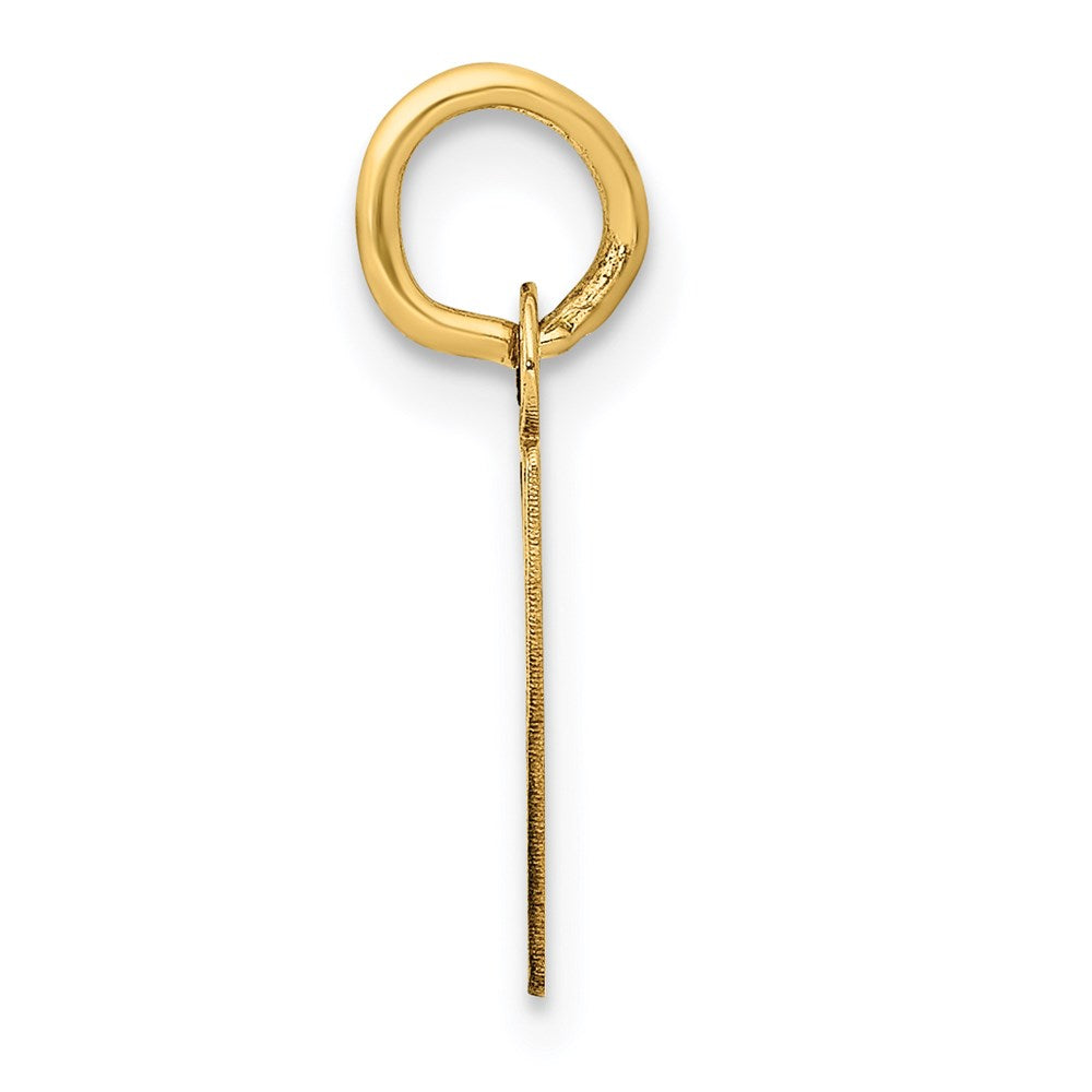 Million Charms 14K Yellow Gold Themed Small Slanted Block Alphabet Letter Initial P Charm