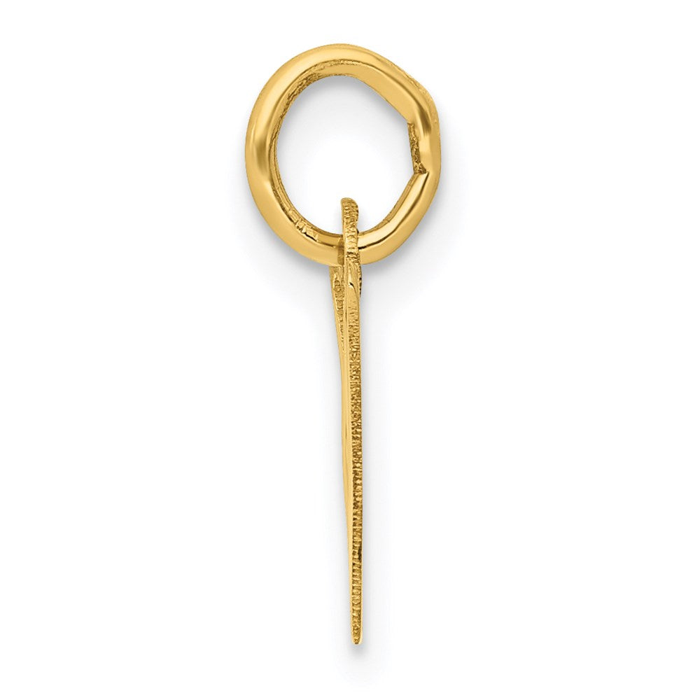 Million Charms 14K Yellow Gold Themed Small Slanted Block Alphabet Letter Initial W Charm