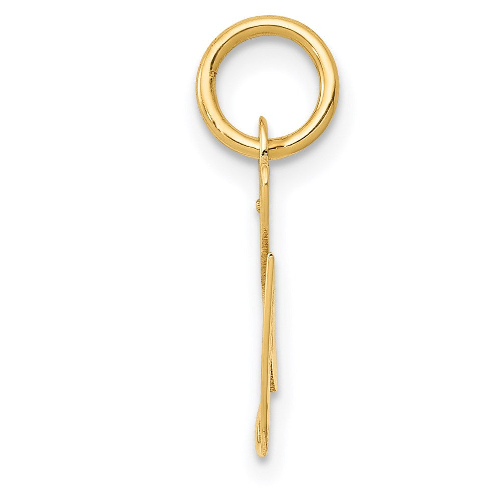 Million Charms 14K Yellow Gold Themed Small Fancy Script Alphabet Letter Initial G Charm