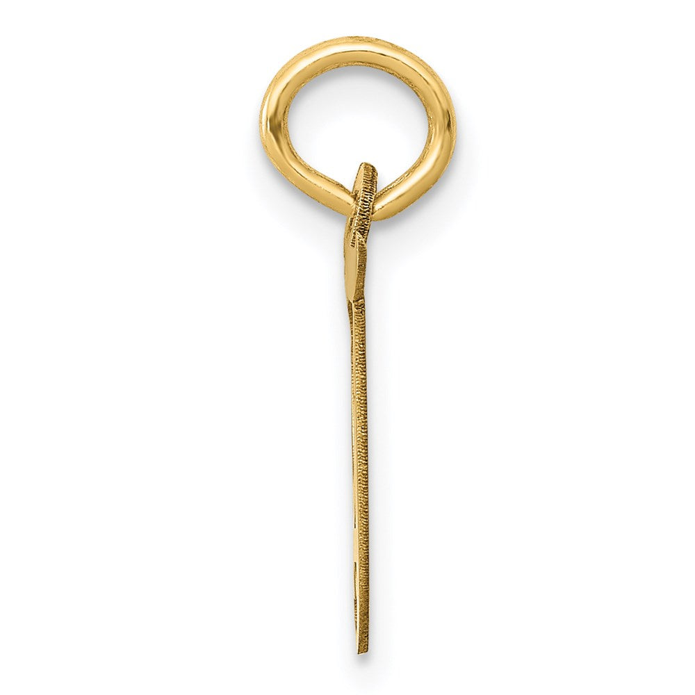 Million Charms 14K Yellow Gold Themed Small Fancy Script Alphabet Letter Initial T Charm