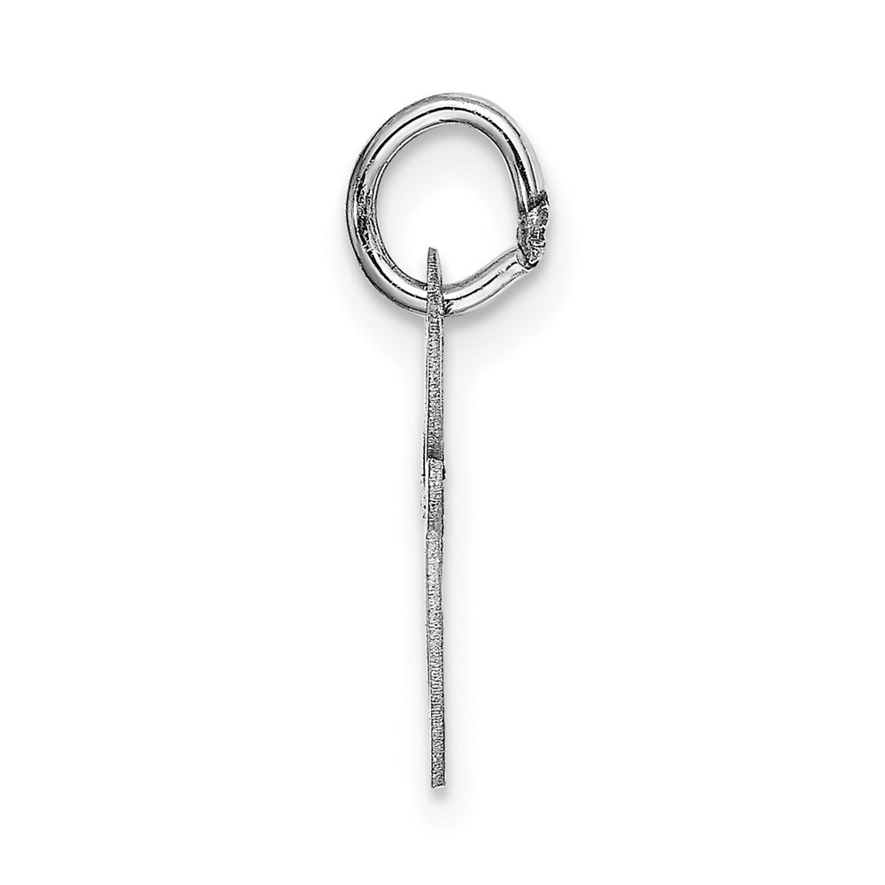 Million Charms 14K White Gold Themed Small Fancy Script Alphabet Letter Initial E Charm