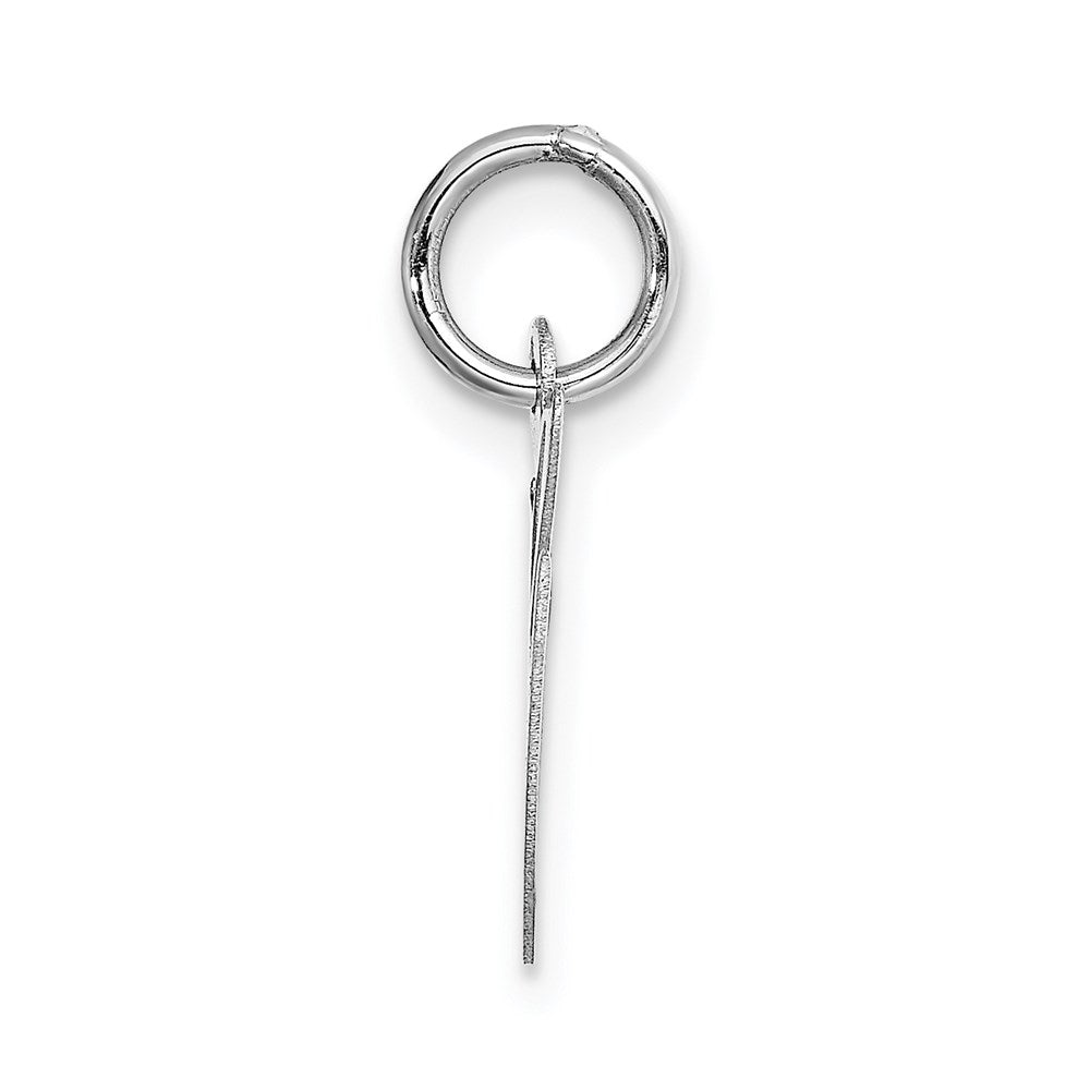 Million Charms 14K White Gold Themed Small Fancy Script Alphabet Letter Initial G Charm