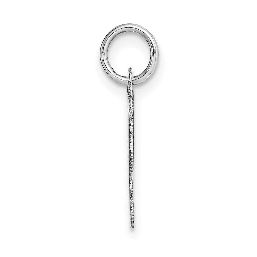 Million Charms 14K White Gold Themed Small Fancy Script Alphabet Letter Initial H Charm