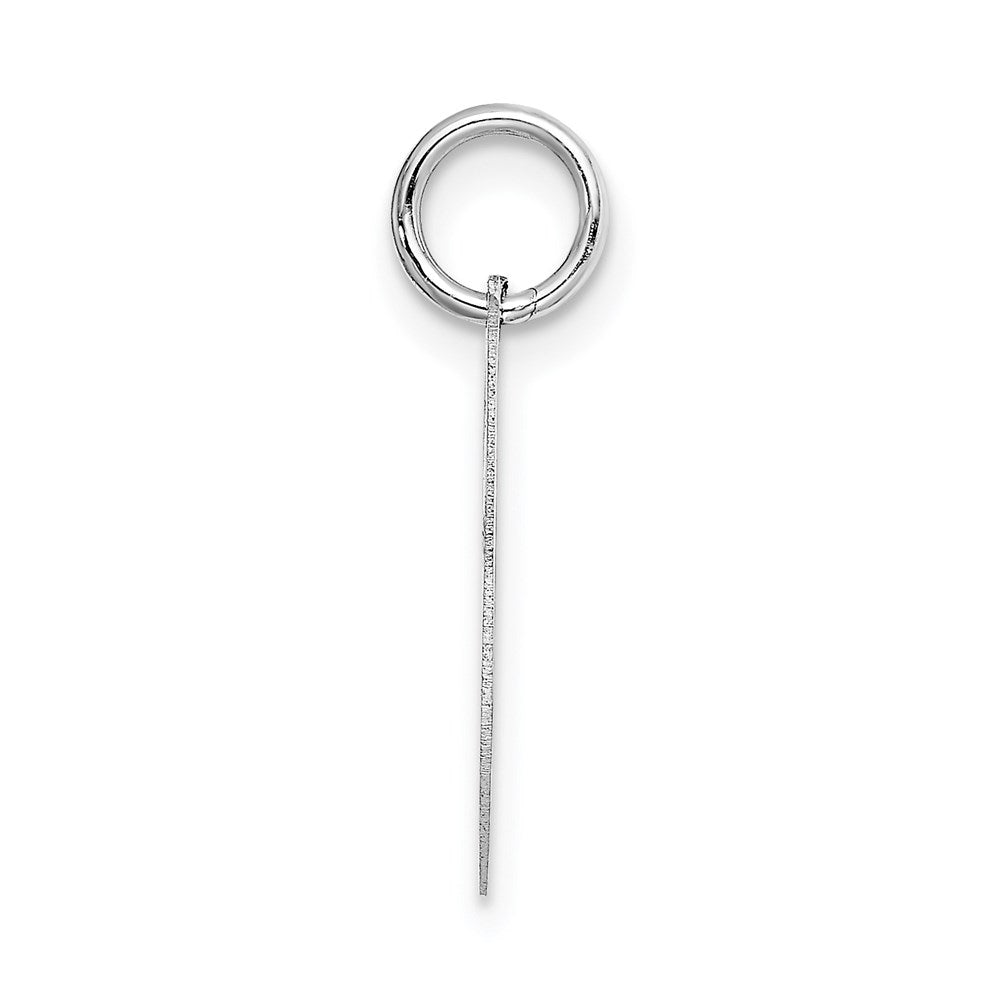 Million Charms 14K White Gold Themed Small Fancy Script Alphabet Letter Initial J Charm