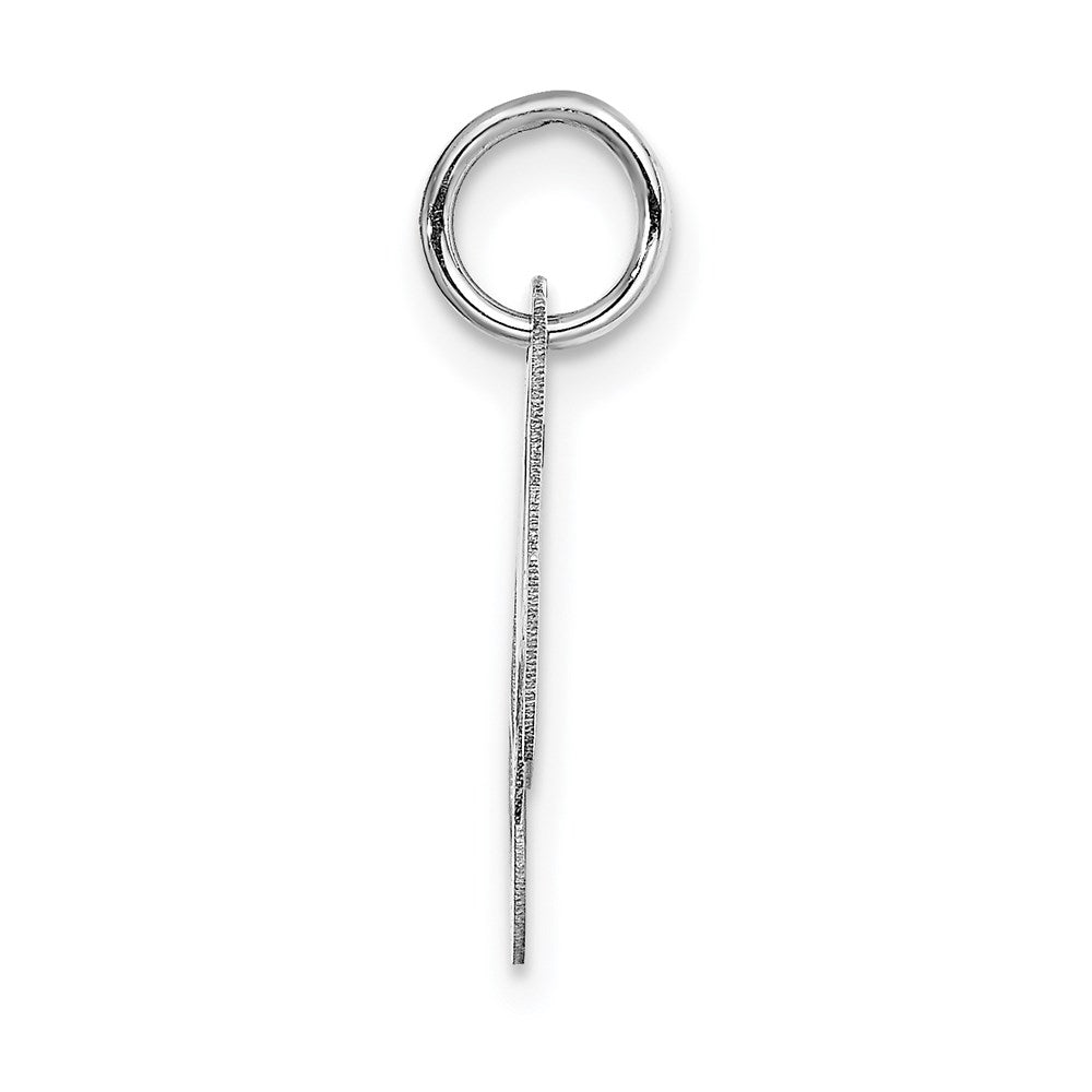 Million Charms 14K White Gold Themed Small Fancy Script Alphabet Letter Initial M Charm
