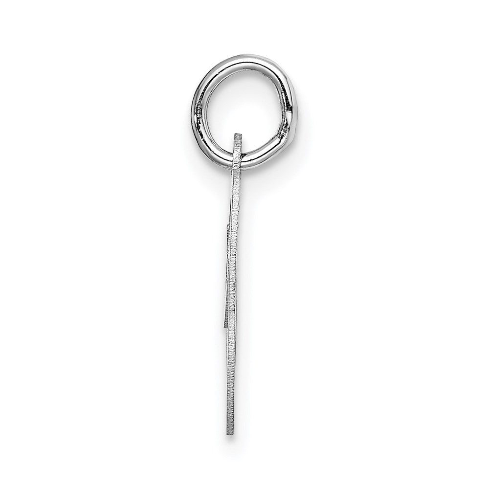 Million Charms 14K White Gold Themed Small Fancy Script Alphabet Letter Initial O Charm