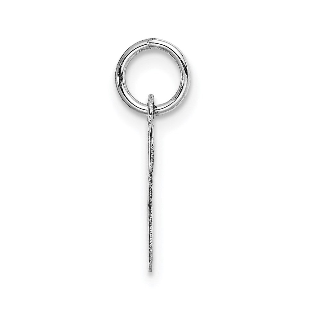 Million Charms 14K White Gold Themed Small Fancy Script Alphabet Letter Initial S Charm