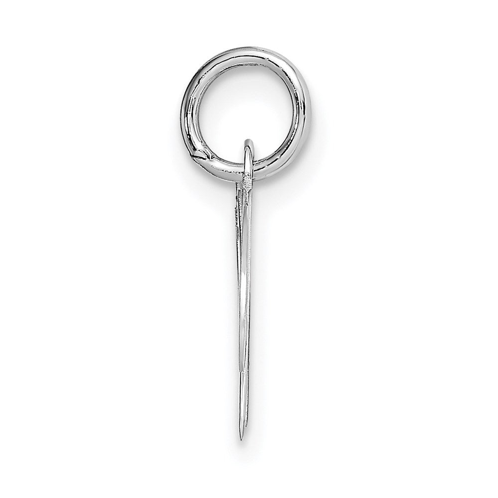 Million Charms 14K White Gold Themed Small Fancy Script Alphabet Letter Initial W Charm