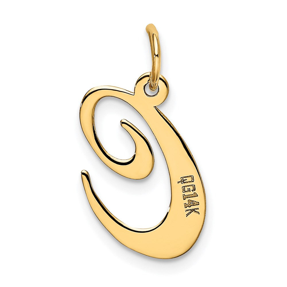 Million Charms 14K Yellow Gold Themed Medium Fancy Script Alphabet Letter Initial C Charm