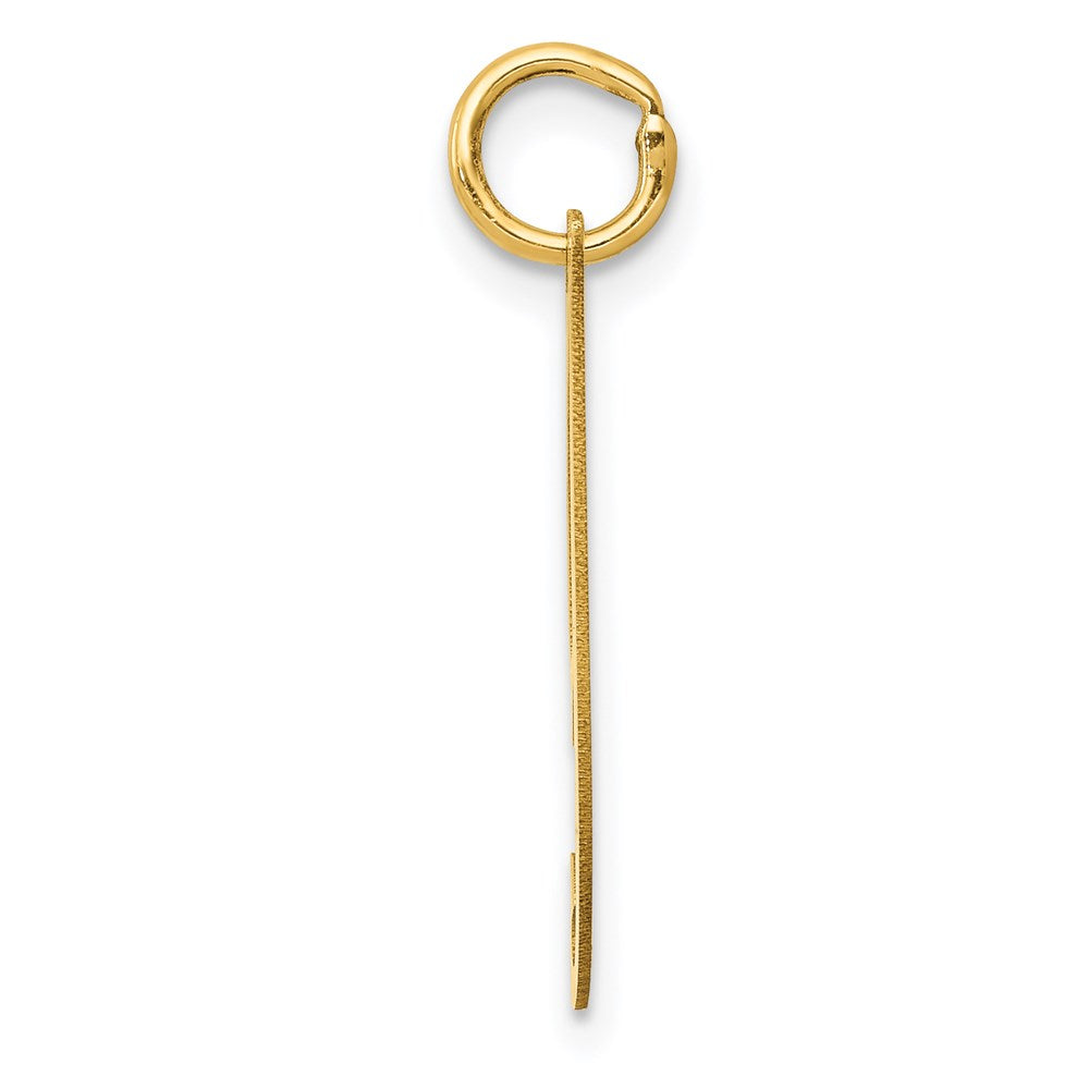 Million Charms 14K Yellow Gold Themed Medium Fancy Script Alphabet Letter Initial I Charm