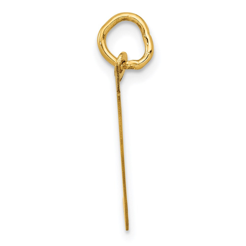Million Charms 14K Yellow Gold Themed Medium Fancy Script Alphabet Letter Initial T Charm