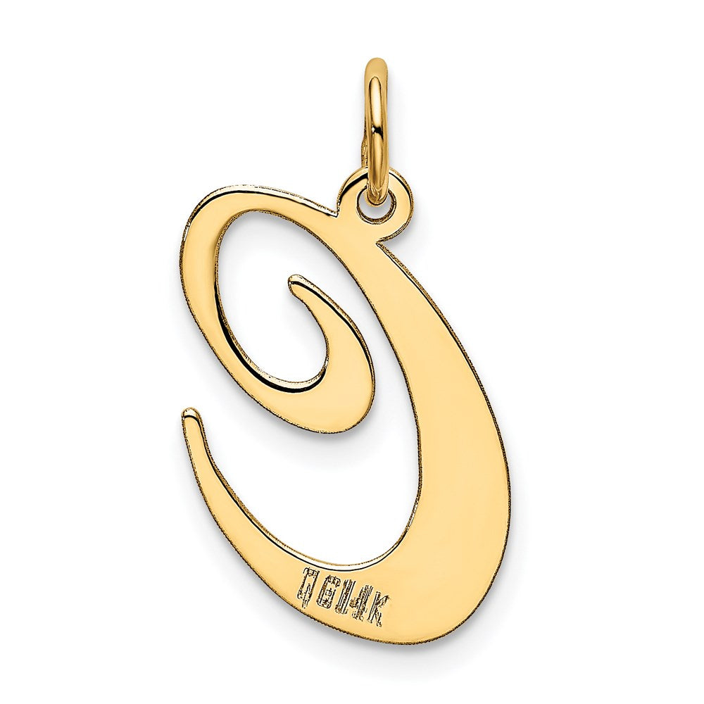 Million Charms 14K Yellow Gold Themed Large Fancy Script Alphabet Letter Initial C Charm